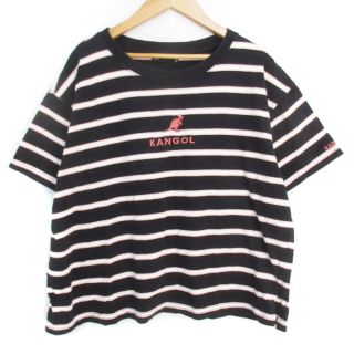 カンゴール(KANGOL)のカンゴール Tシャツ カットソー 半袖 Uネック ロゴ L 黒 白 /FF11(Tシャツ(半袖/袖なし))