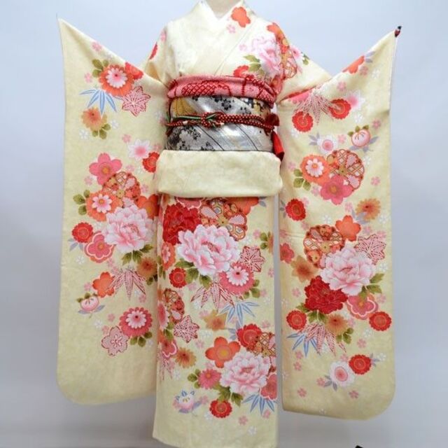 取扱店舗限定アイテム 振袖 正絹 着物 仕立て上がり 着物単品 百花繚乱