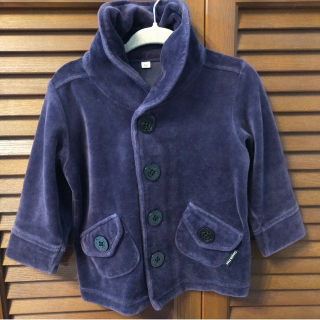 ベルベット ベロアジャケット 紫色 キッズ/ベビー/マタニティのベビー服(~85cm)(ジャケット/コート)の商品写真