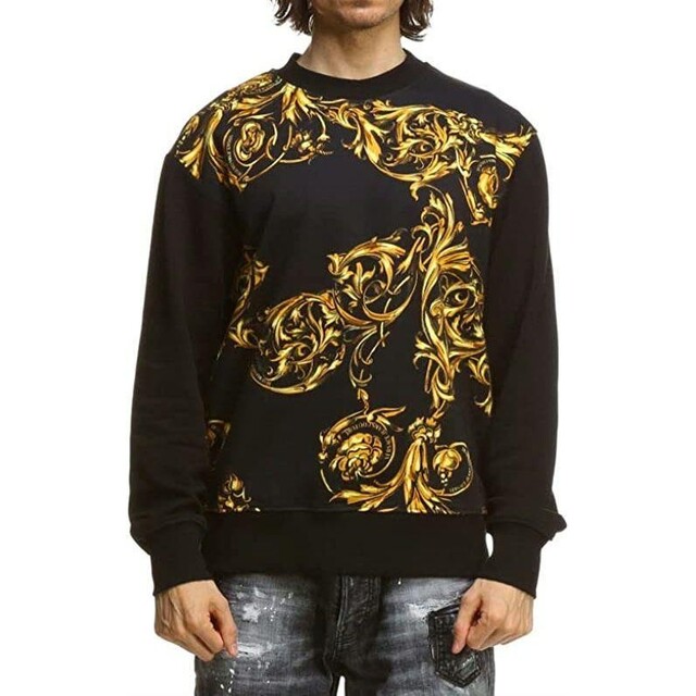 VERSACE(ヴェルサーチ)のVERSACE JEANS COUTURE スウェット ブラック バロック L メンズのトップス(スウェット)の商品写真