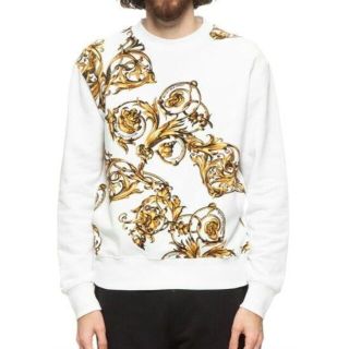 ヴェルサーチ(VERSACE)のVERSACE JEANS COUTURE スウェット ホワイト バロック L(スウェット)