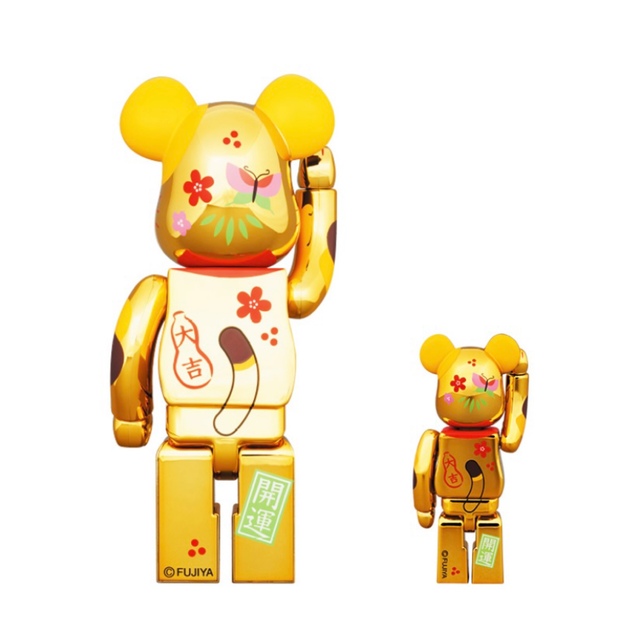 BE@RBRICK - BE@RBRICK 招き猫 ペコちゃん 福 金メッキ 100% & 400%の