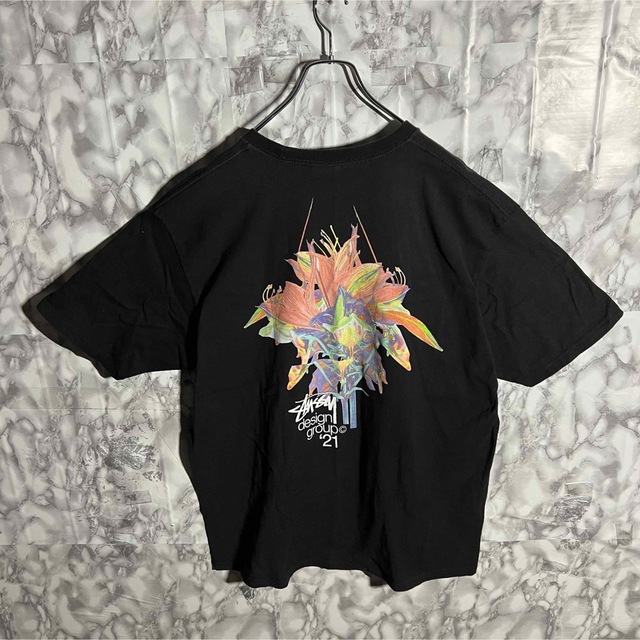 【メキシコ製】ステューシー バックプリント デカロゴ 半袖Tシャツ フラワー