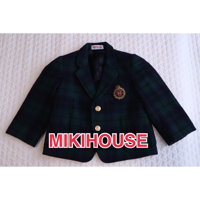 mikihouse(ミキハウス)のMIKIHOUSE ミキハウス  チェック　ジャケット　ウール93cm キッズ/ベビー/マタニティのキッズ服男の子用(90cm~)(ジャケット/上着)の商品写真