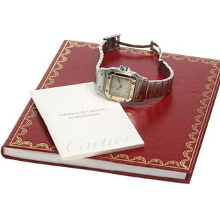 カルティエ CARTIER W20030C4 サントスガルべ LM YGコンビ クォーツ メンズ 美品 箱・保証書付き_759547