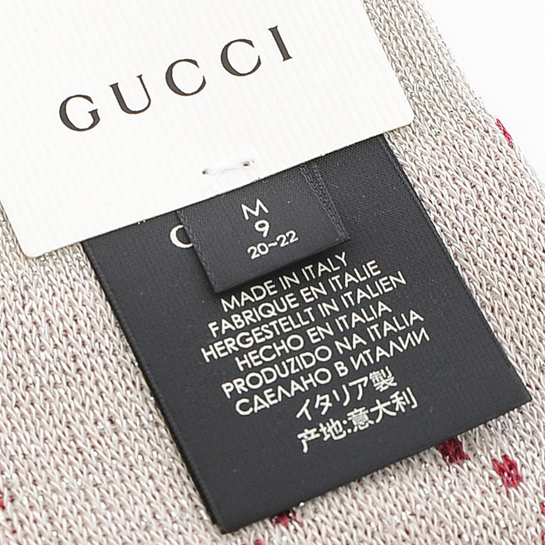 Gucci(グッチ)のグッチ GG柄 ソックス 靴下 ラメ コットン グレー/パープル 476525 レディースのファッション小物(その他)の商品写真