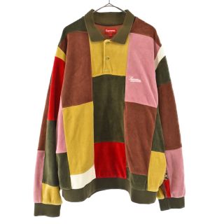 シュプリーム(Supreme)のSUPREME シュプリーム 20AW Patchwork Velour L/S Polo パッチワーク ベロア ポロシャツ ロンT カットソー マルチ(ポロシャツ)