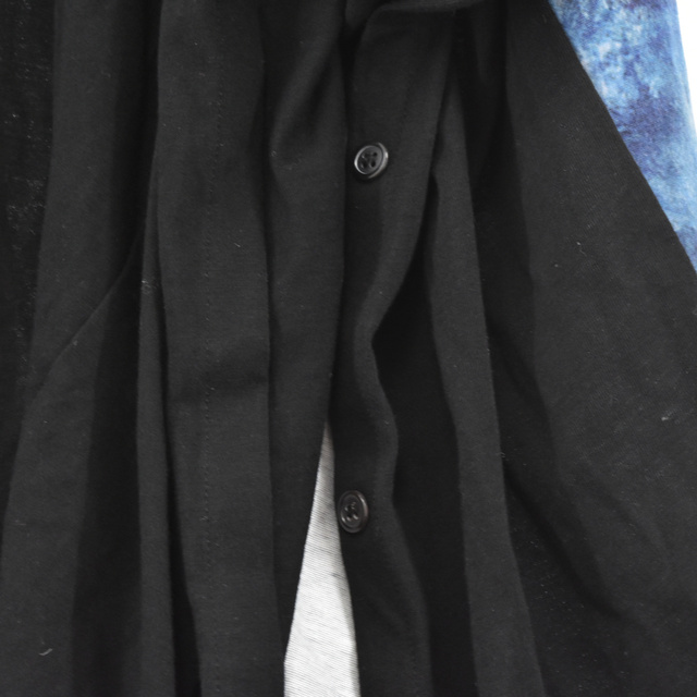 Yohji Yamamoto POUR HOMME ヨウジヤマモト プールオム 22AW 60/2 PS INKJET PRINT CAPE TEE インクジェット プリント ケープ Tシャツ ブラック/ブルー HE-T76-083