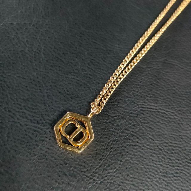 【極美品】Dior　ディオール　ネックレス　ゴールド　CDロゴ　ヘキサゴン六角形