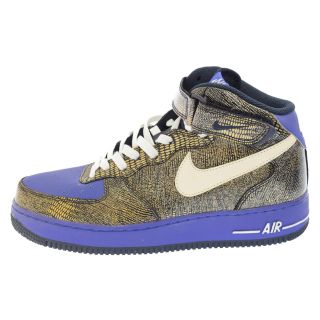 ナイキ(NIKE)のNIKE ナイキ AIR FORCE 1 MID エアフォースワン ハイカットスニーカー パープル ゴールド US11 366731-411(スニーカー)