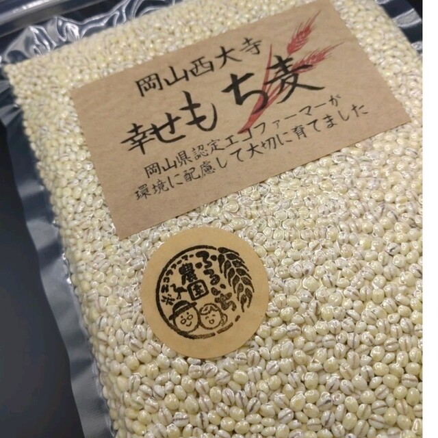 岡山西大寺幸せもち麦(キラリモチ精白麦)500ｇ 食品/飲料/酒の食品(米/穀物)の商品写真