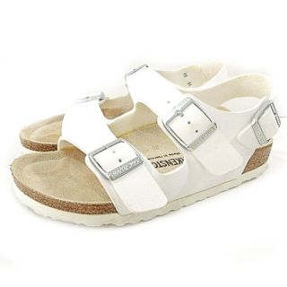 ビルケンシュトック(BIRKENSTOCK)のビルケンシュトック サンダル ミラノ レザー 22.5cm 白 レディース(サンダル)