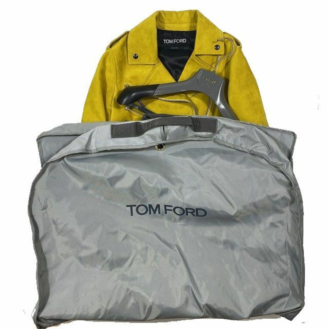 TOM FORD(トムフォード)の美品 トムフォード TOM FORD カシミヤ スエード バイカージャケット  レディースのジャケット/アウター(ライダースジャケット)の商品写真