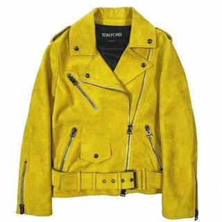 トムフォード(TOM FORD)の美品 トムフォード TOM FORD カシミヤ スエード バイカージャケット (ライダースジャケット)