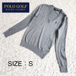 ラルフローレン(Ralph Lauren)の【美品】ポロゴルフ ラルフローレン Vネック セーター ニット ポニー刺繍グレー(ニット/セーター)