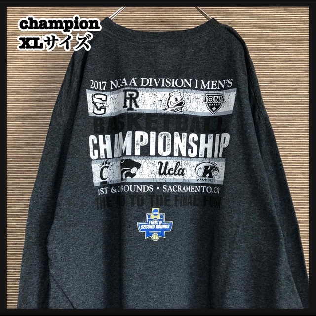 【チャンピオン】ロンT 長袖Tシャツ　バスケ　チームロゴ　NCAA　デカロゴ16 | フリマアプリ ラクマ