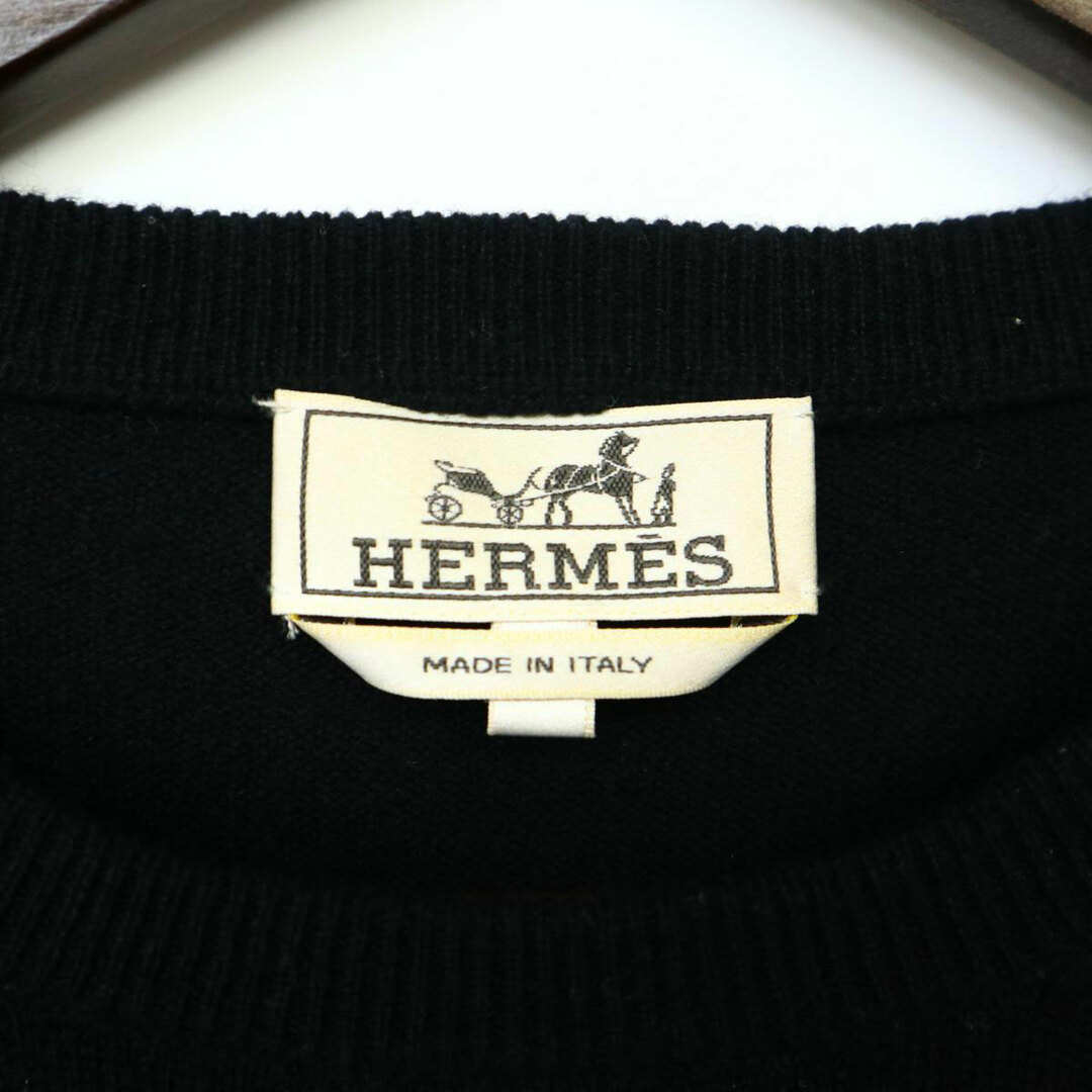 エルメス スパイダー カシミヤ 長袖 ニット レディース ブラック HERMES  【アパレル・小物】