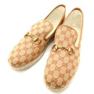 グッチ(Gucci)のグッチ GG キャンバス ローファー グッチシマ メンズ ベージュ GUCCI 【中古】 【アパレル・小物】(その他)