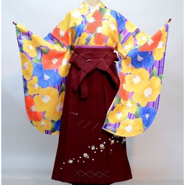 着物袴セット ジュニア用へ直し135cm～150cm 千紫万紅 NO29563