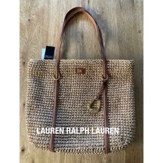 ポロラルフローレン(POLO RALPH LAUREN)のLAUREN RALPH LAUREN  ラフィア　トートバッグ　米国購入　新品(トートバッグ)