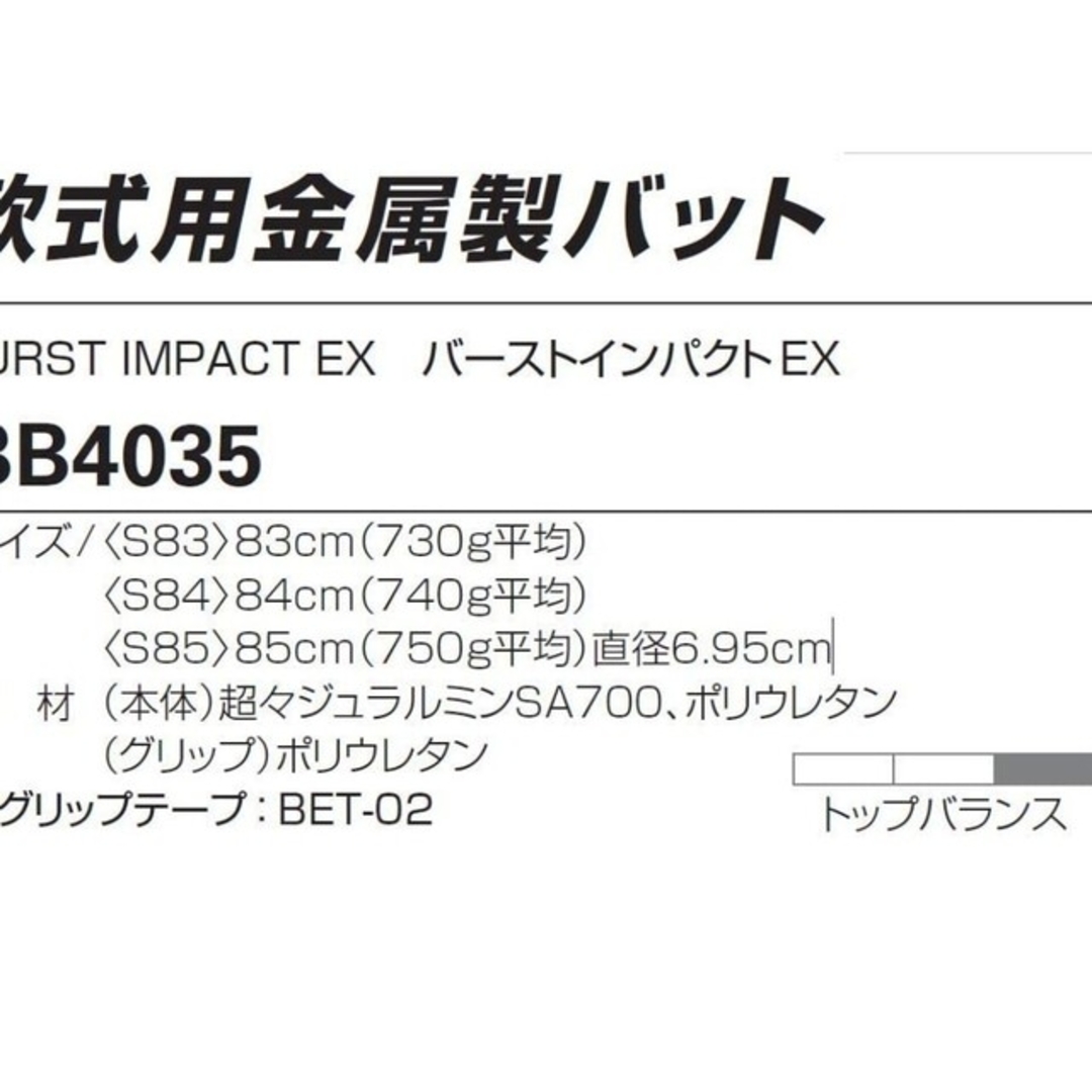 2022特集 バーストインパクト 複合 バット 未開封 BURSTIMPACT 未使用