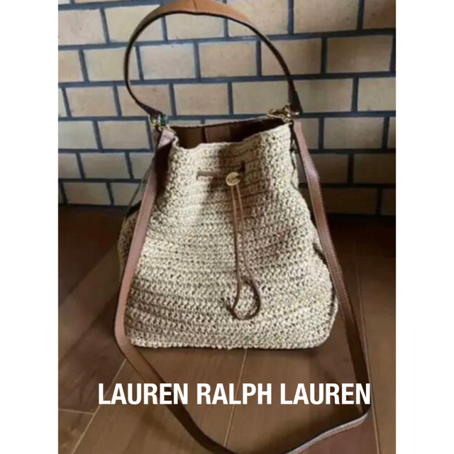 バッグLAUREN ラルフローレン　ラフィア　ショルダーバッグ　米国購入　新品