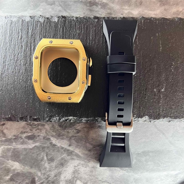 最高級Apple Watch カバー　GOLD×BLACK