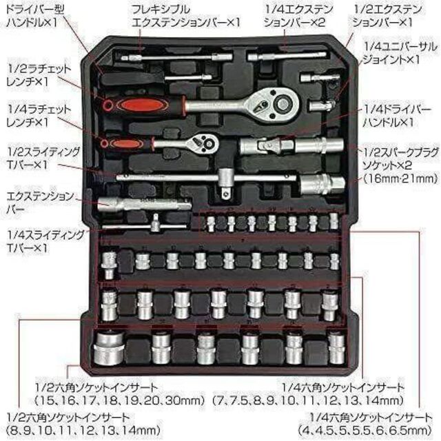工具 セット 129点 ツールセット DIY 家庭用 車 メンテナンス携帯便利