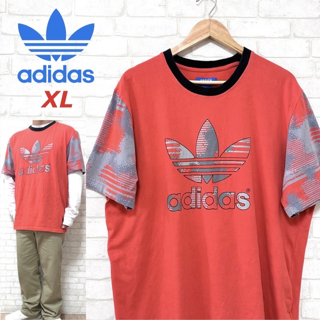 adidas(アディダス)のadidas アディダス 美色 切り替え トレフォイルロゴ Tシャツ メンズのトップス(Tシャツ/カットソー(半袖/袖なし))の商品写真