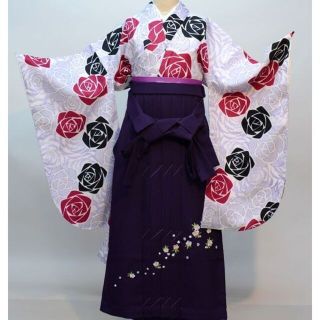 着物袴セット ジュニア用へ直し135cm～150cm 百花繚乱 NO29064(和服/着物)