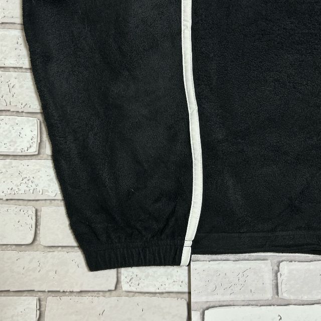 adidas(アディダス)の激レア adidas フリース プルオーバー 3本線 ライン 刺繍 ブラックL メンズのトップス(その他)の商品写真