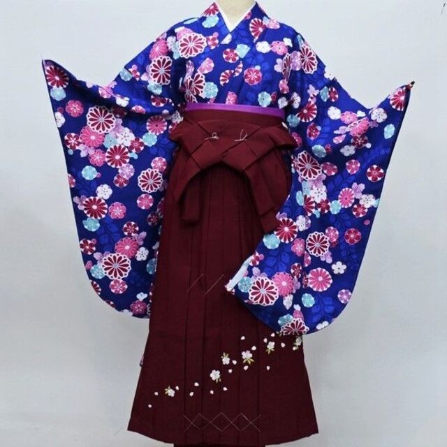 二尺袖 着物袴 フルセット 百花斉放 ショート丈 袴変更可能 NO26932別途￥1180裾よけ