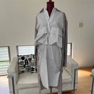 Plan C - 【美品】plan C プランシー ストライプシャツワンピースの