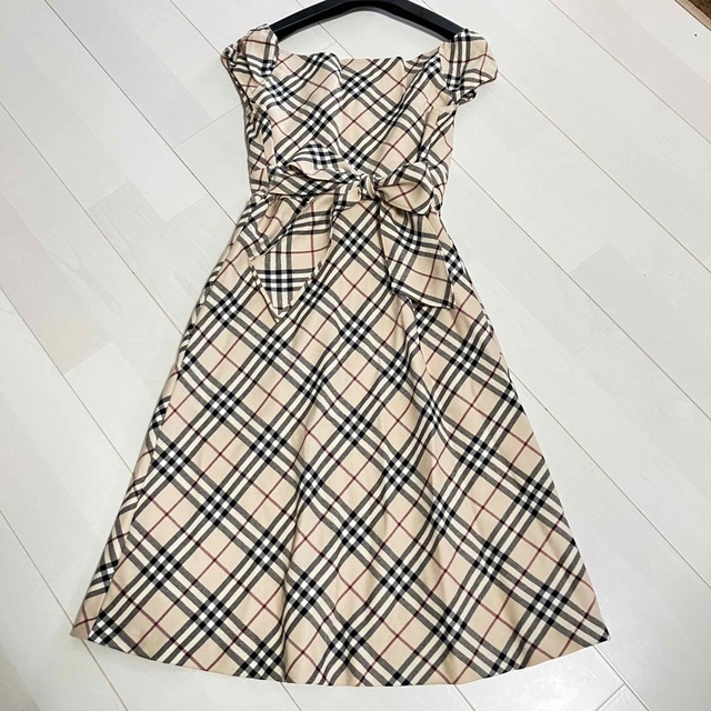 BURBERRY BLUE LABEL】ノバチェック リボン付き ワンピース-