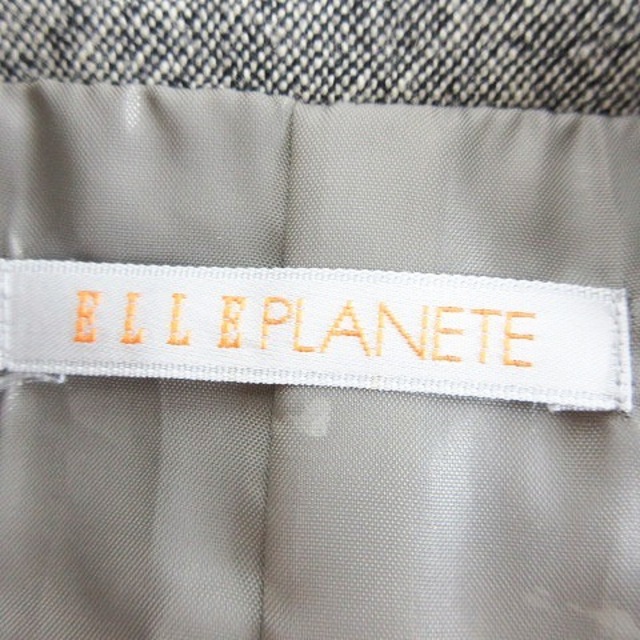 ELLE PLANETE(エルプラネット)のエルプラネット ジャケット ステンカラー ウール パイピング ライン グレー レディースのジャケット/アウター(その他)の商品写真