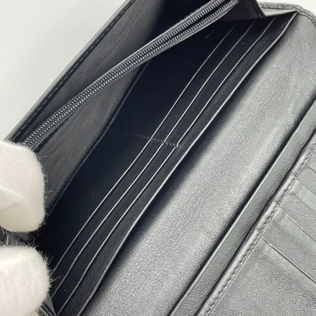 GUCCI グッチ 長財布 マイクロシマ GG柄 ブラック 黒