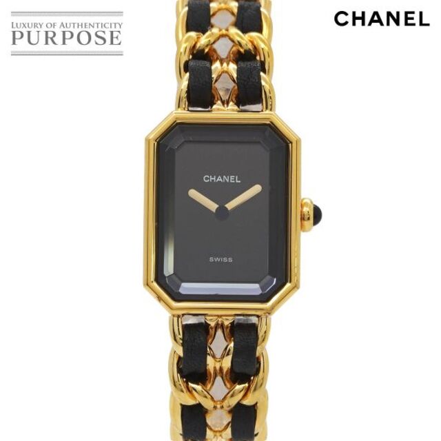 シャネル CHANEL プルミエール Mサイズ H0001 ヴィンテージ レディース 腕時計 ブラック 文字盤 ゴールド ウォッチ Premiere VLP 90183817