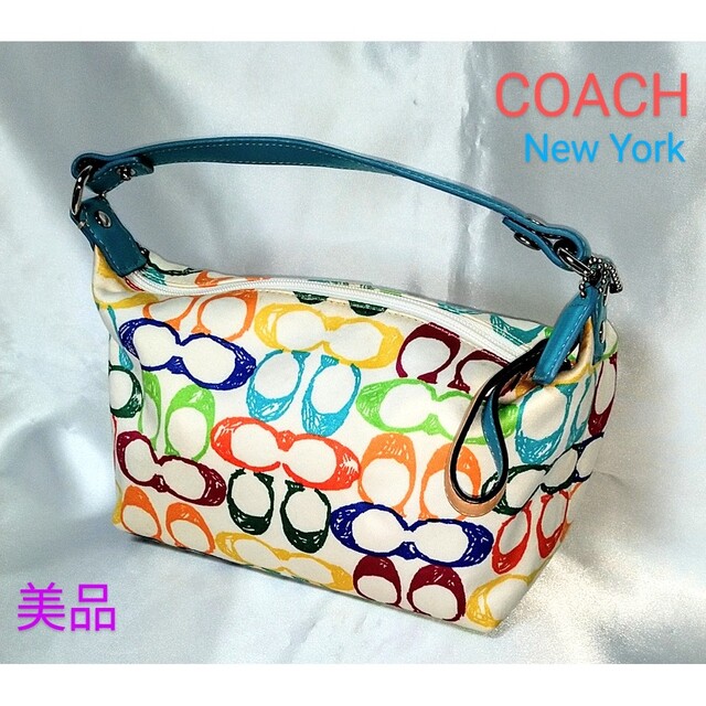 COACH - 【超可愛い!!】COACHシグネチャー/レインボーカラー ポーチ