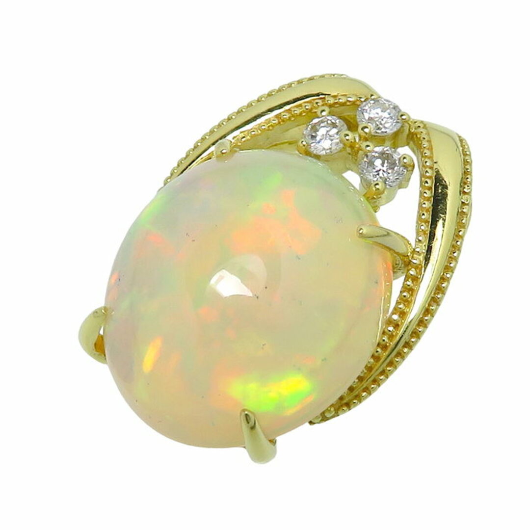 店内全品ポイント2倍!! 日笠計デザイン k18 オパール7.16ct ダイヤモンド