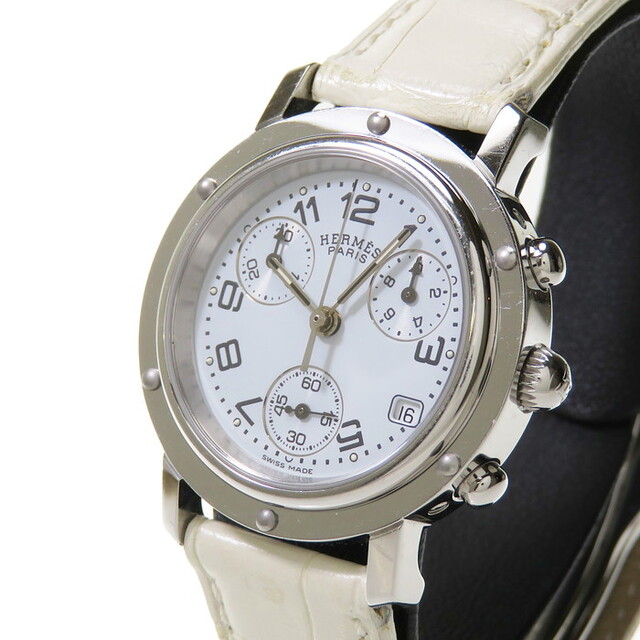 Hermes - エルメス 腕時計 クリッパー クロノ   ▲社外ベルト  CL1.
