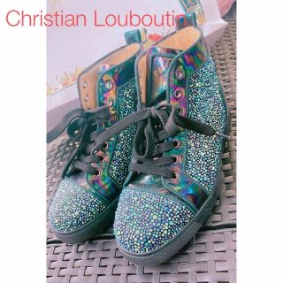 クリスチャンルブタン(Christian Louboutin)のクリスチャンルブタン　36 1/2フルスワロ オーロラメタリックシューズ(スニーカー)