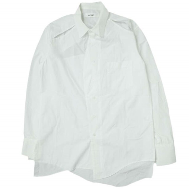 sulvam サルバム 22SS 日本製 Slash collar shirt スラッシュアシンメトリーレギュラーカラーシャツ SP-B01-001 S WHITE ユニセックス トップス【sulvam】約635cmサイズ備考