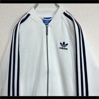 ★adidas トラックトップ スーバースター ホワイト×ネイビー M