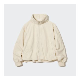 ユニクロ(UNIQLO)の新品タグ付　ユニクロ　コットンブルゾン　ナチュラル　白　Lサイズ(ブルゾン)