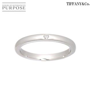 ティファニー(Tiffany & Co.)のティファニー TIFFANY&Co. スタッキング バンド 14号 リング ダイヤ 1P Pt プラチナ 指輪 VLP　90182235(リング(指輪))