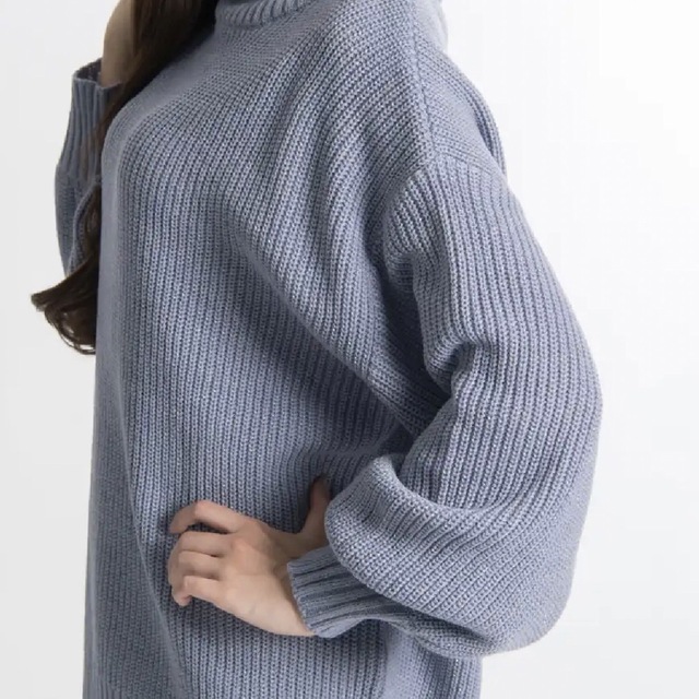 トップス ニット オーバーサイズ knit ラメニット タートルネック レディースのトップス(ニット/セーター)の商品写真