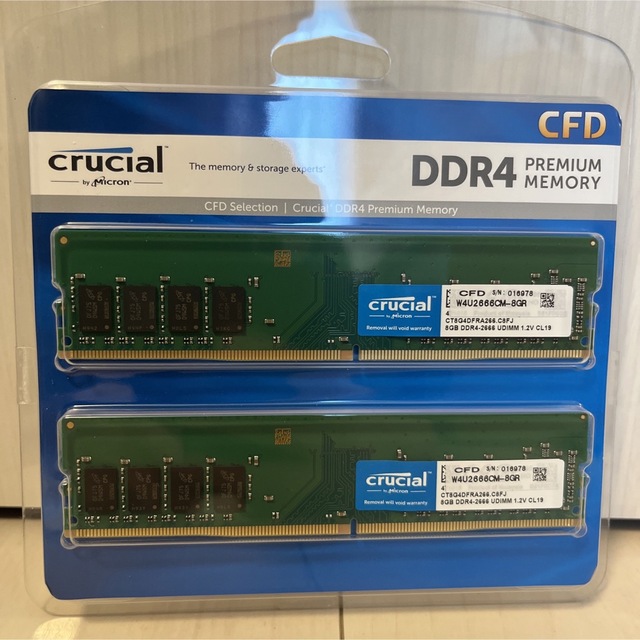 新品　CFD crucial デスクトップ用メモリ W4U2666CM-8GR