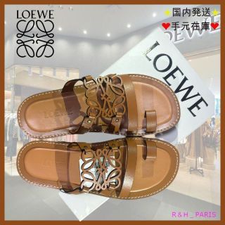 LOEWE - LOEWE ロエベ サンダル 39(25.5cm位) 茶系xベージュ系 【古着