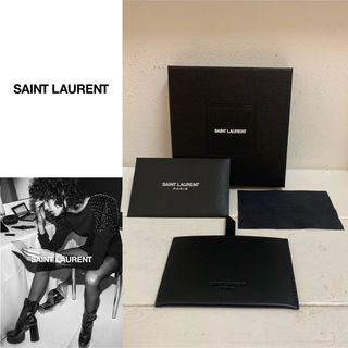 新品　Saint Laurent　サンローラン　ミラー　手鏡　レザーケース付き