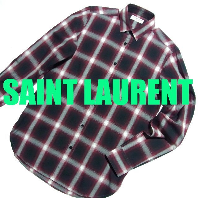 Saint Laurent - 14AW サンローラン パリ オンブレチェック シャツ 37 国内正規品